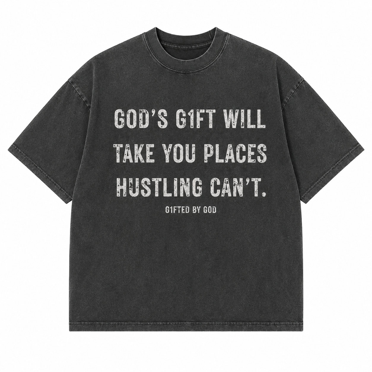 "Hustling Can't" Drop Shoulder Tee (Shadow)
