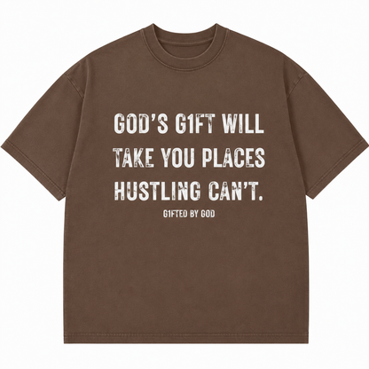 Mocha Hustling Can't Drop Shoulder Tee