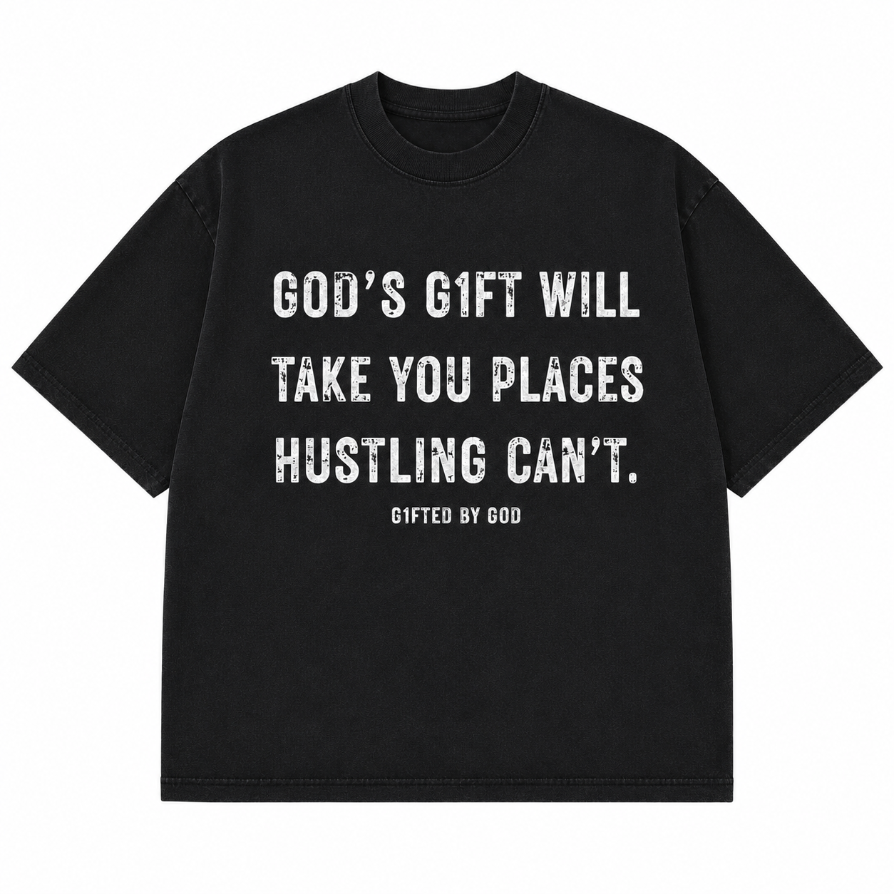 "Hustling Can't" Drop Shoulder Tee (Black)